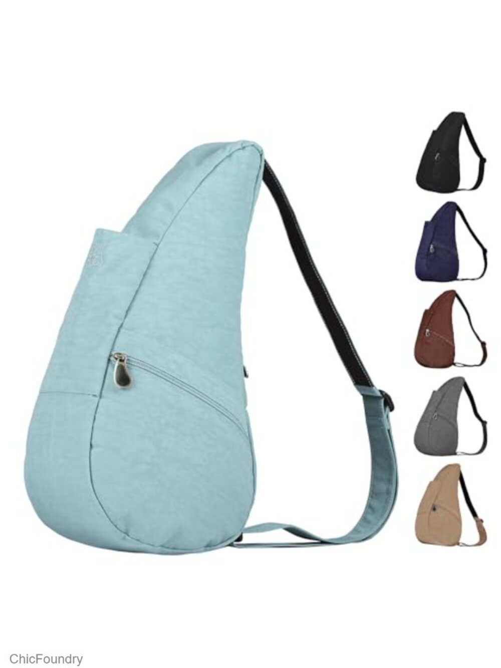 Nylon Crossbody Sling Bag Ergonomic Teardrop Design Commuter Travel